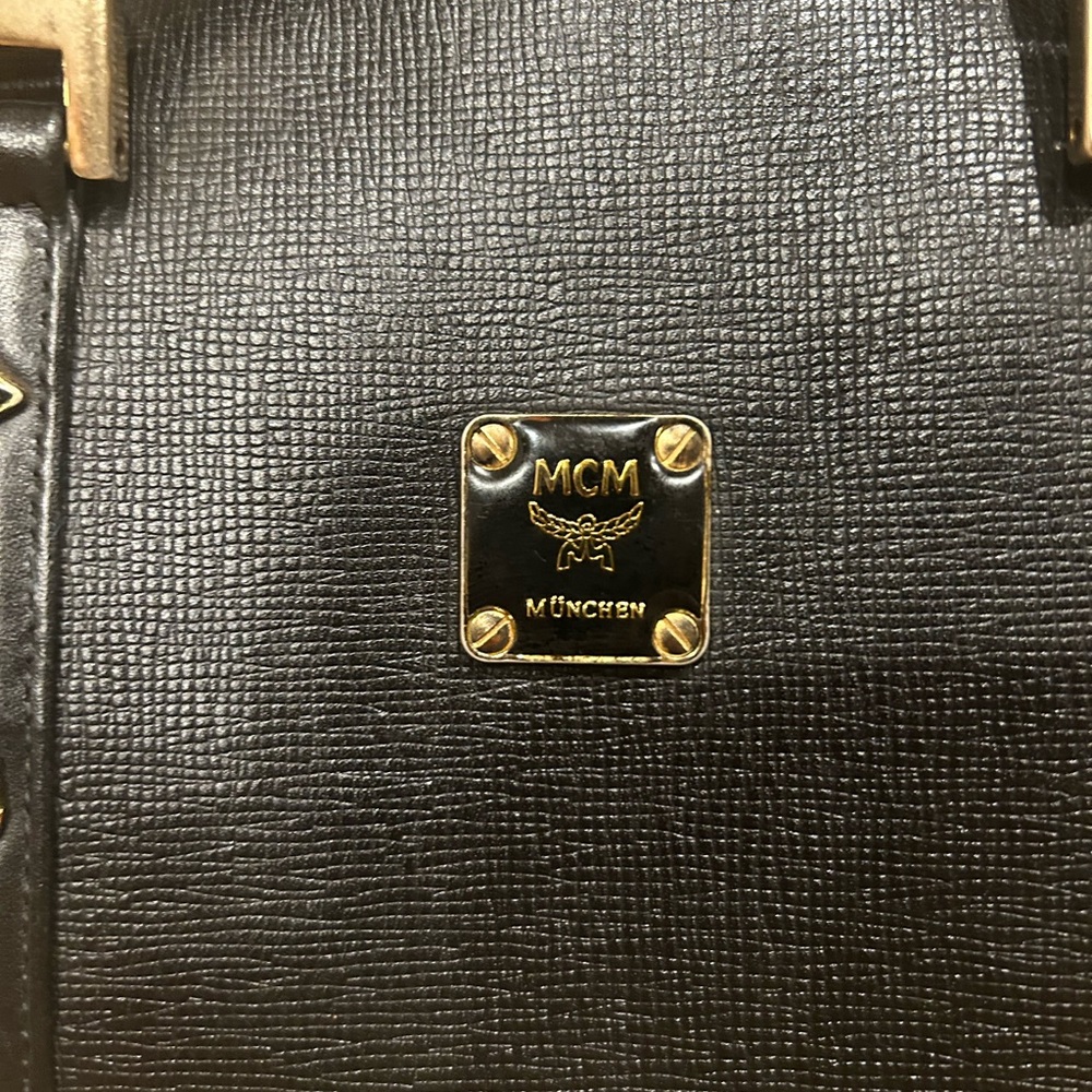 MCM Mini / Small Boston Satchel – Black Leather (München Plaque) - Picture 2 of 10